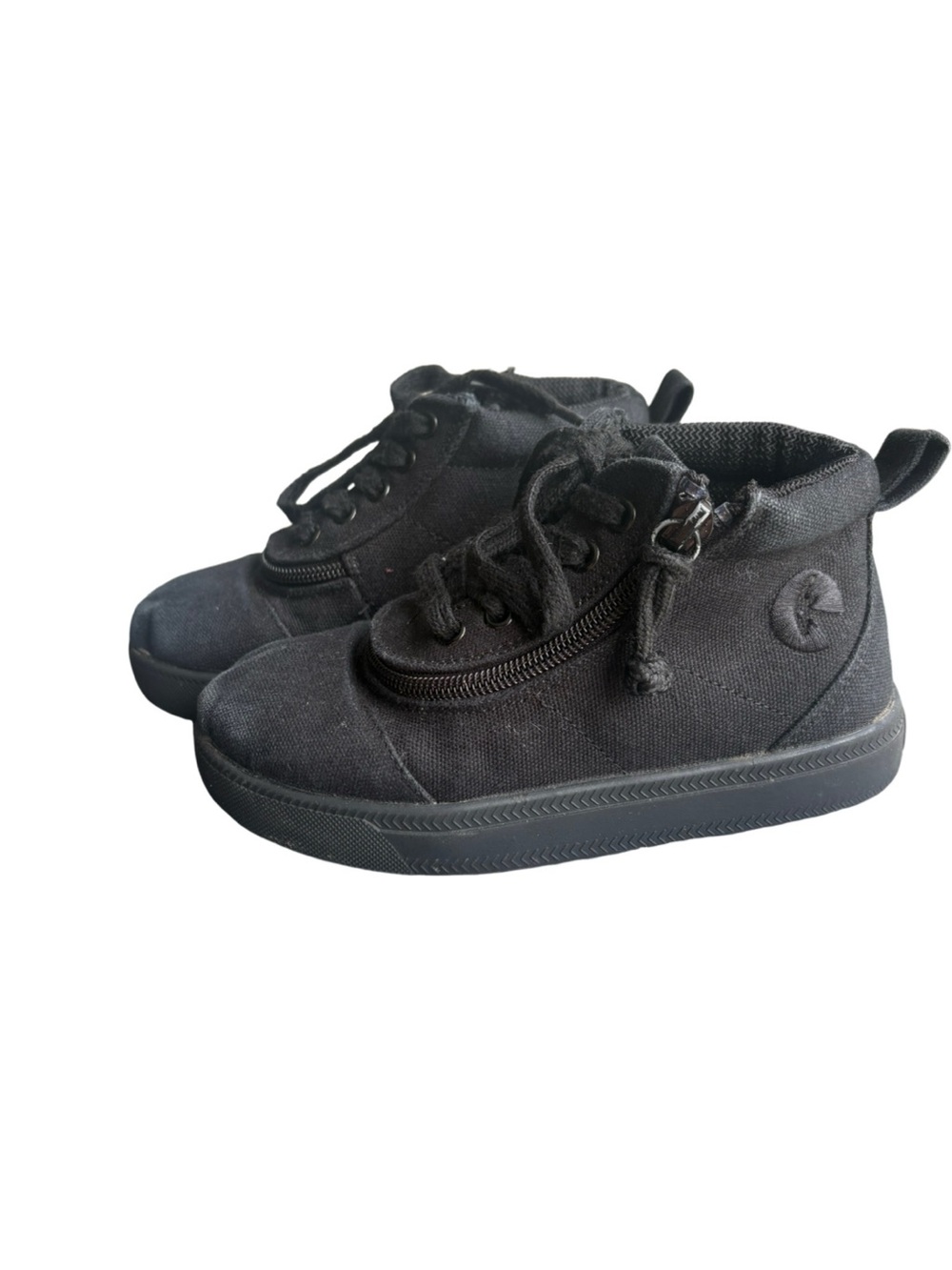 BILLY Kids Adaptive Black High Top Sneakers Wide Zip Size 12 Shoes AFO-friendly